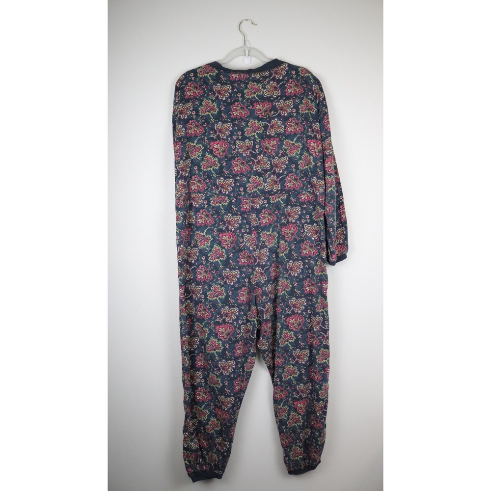 Anthropologie Fireside Flannel Sleep Jumpsuit Pajamas PJs Floral Small - Picture 3 of 8